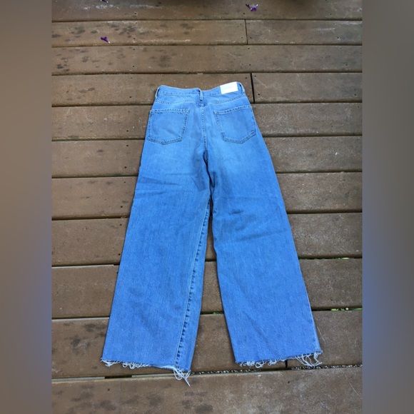 EXPRESS SIZE 00 DISTRESSED HIGH RISE WIDE LEG JEANS H19 - Picture 6 of 10